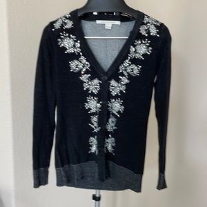 DIANE VON FURSTENBURG black cardigan with embellished silver decorations size S